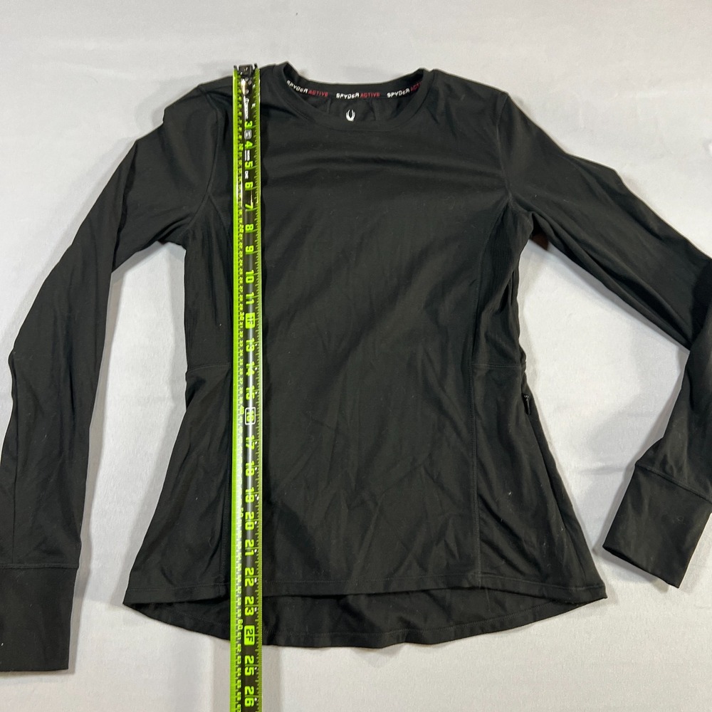 Spyder Active Performance Top Womens Small Black Nylon Stretch Moisture Wicking - Picture 7 of 13